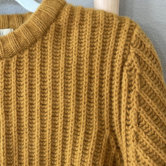 Far Afield | Mustard Tanner Ribbed Knit Lambs Wool Sweater - Picture 12 of 13